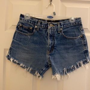 Express Vintage Distressed High Waist Jean / Denim Shorts